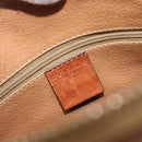 CELINE Macadam Canvas Boston Bag PVC Leather Brown Gold Auth 200674-22