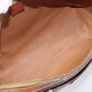 CELINE Macadam Canvas Boston Bag PVC Leather Brown Gold Auth 200674-11