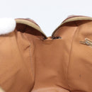 CELINE Macadam Canvas Boston Bag PVC Leather Brown Gold Auth 200674-24