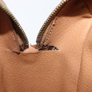 CELINE Macadam Canvas Boston Bag PVC Leather Brown Gold Auth 200674-25