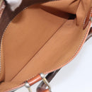 CELINE Macadam Canvas Boston Bag PVC Leather Brown Gold Auth 200674-28