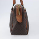 CELINE Macadam Canvas Boston Bag PVC Leather Brown Gold Auth 200674-4