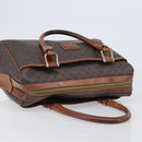 CELINE Macadam Canvas Boston Bag PVC Leather Brown Gold Auth 200674-6