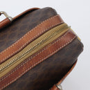 CELINE Macadam Canvas Boston Bag PVC Leather Brown Gold Auth 200674-7