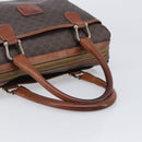 CELINE Macadam Canvas Boston Bag PVC Leather Brown Gold Auth 200674-8