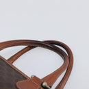 CELINE Macadam Canvas Boston Bag PVC Leather Brown Gold Auth 200674-14