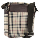 BURBERRY Nova Check Shoulder Bag Canvas Beige Silver Auth 200675-1