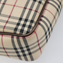BURBERRY Nova Check Shoulder Bag Canvas Beige Silver Auth 200675-12