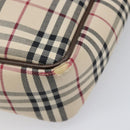 BURBERRY Nova Check Shoulder Bag Canvas Beige Silver Auth 200675-14