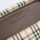 BURBERRY Nova Check Shoulder Bag Canvas Beige Silver Auth 200675-16