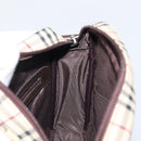 BURBERRY Nova Check Shoulder Bag Canvas Beige Silver Auth 200675-20