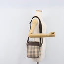 BURBERRY Nova Check Shoulder Bag Canvas Beige Silver Auth 200675-25