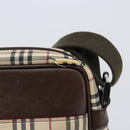 BURBERRY Nova Check Shoulder Bag Canvas Beige Silver Auth 200675-4