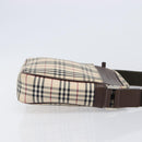 BURBERRY Nova Check Shoulder Bag Canvas Beige Silver Auth 200675-5