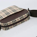 BURBERRY Nova Check Shoulder Bag Canvas Beige Silver Auth 200675-7