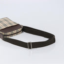 BURBERRY Nova Check Shoulder Bag Canvas Beige Silver Auth 200675-8