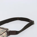 BURBERRY Nova Check Shoulder Bag Canvas Beige Silver Auth 200675-9