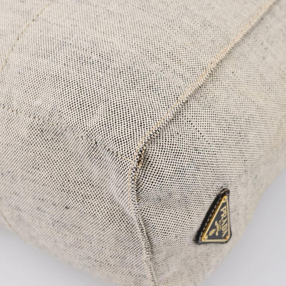 PRADA Tote Bag Canvas Gray Auth 200676