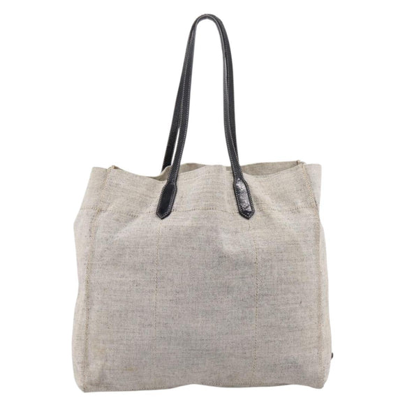 PRADA Tote Bag Canvas Gray Auth 200676
