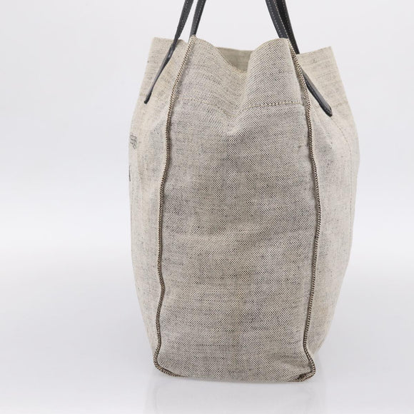 PRADA Tote Bag Canvas Gray Auth 200676