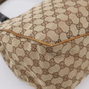 GUCCI GG Canvas Wood Handle Hand Bag Canvas Beige 106494 Auth 200679V-13