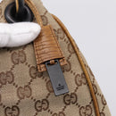 GUCCI GG Canvas Wood Handle Hand Bag Canvas Beige 106494 Auth 200679V-14