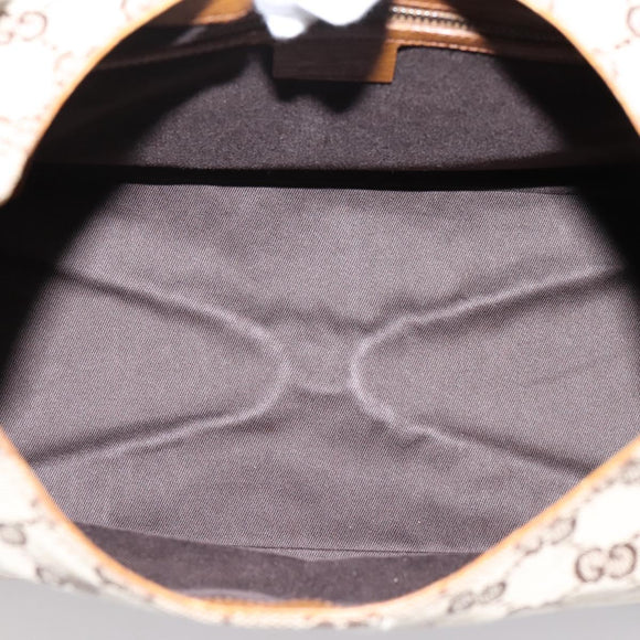 GUCCI GG Canvas Wood Handle Hand Bag Canvas Beige 106494 Auth 200679V