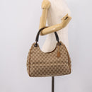 GUCCI GG Canvas Wood Handle Hand Bag Canvas Beige 106494 Auth 200679V-22