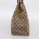 GUCCI GG Canvas Wood Handle Hand Bag Canvas Beige 106494 Auth 200679V-4
