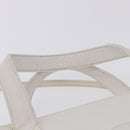 FENDI Hand Bag Leather 2way White Gold Auth 200680-16