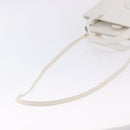 FENDI Hand Bag Leather 2way White Gold Auth 200680-21