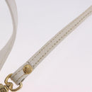 FENDI Hand Bag Leather 2way White Gold Auth 200680-23