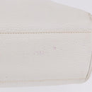FENDI Hand Bag Leather 2way White Gold Auth 200680-25