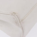 FENDI Hand Bag Leather 2way White Gold Auth 200680-26