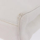 FENDI Hand Bag Leather 2way White Gold Auth 200680-27
