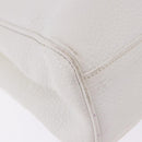 FENDI Hand Bag Leather 2way White Gold Auth 200680-28