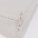 FENDI Hand Bag Leather 2way White Gold Auth 200680-29