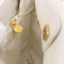 FENDI Hand Bag Leather 2way White Gold Auth 200680-35