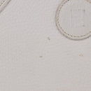 FENDI Hand Bag Leather 2way White Gold Auth 200680-3