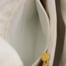 FENDI Hand Bag Leather 2way White Gold Auth 200680-41