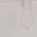 FENDI Hand Bag Leather 2way White Gold Auth 200680-5