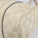 GUCCI GG Canvas Guccissima Boston Bag Leather Ivory Gold 193604 Auth 200681-12