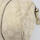 GUCCI GG Canvas Guccissima Boston Bag Leather Ivory Gold 193604 Auth 200681-14