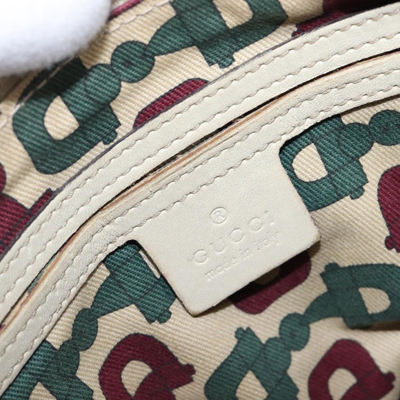 GUCCI GG Canvas Guccissima Boston Bag Leather Ivory Gold 193604 Auth 200681