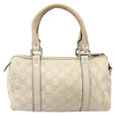 GUCCI GG Canvas Guccissima Boston Bag Leather Ivory Gold 193604 Auth 200681-3