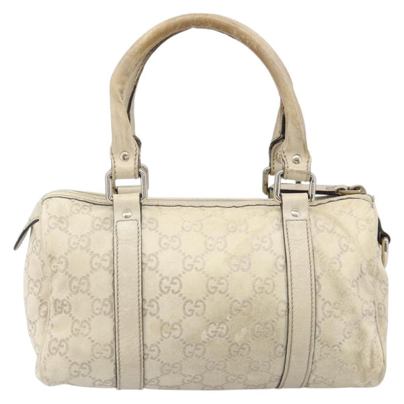 GUCCI GG Canvas Guccissima Boston Bag Leather Ivory Gold 193604 Auth 200681