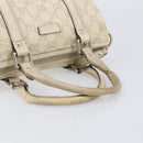 GUCCI GG Canvas Guccissima Boston Bag Leather Ivory Gold 193604 Auth 200681-7