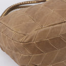 Miu Miu Tote Bag Leather Gold Brown Auth 200683A-11