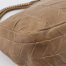 Miu Miu Tote Bag Leather Gold Brown Auth 200683A-13