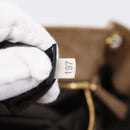 Miu Miu Tote Bag Leather Gold Brown Auth 200683A-21